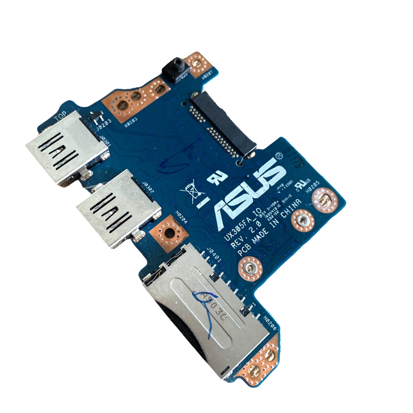 ASUS HDD SATA Card Reader Board for ZenBook U305C U305F UX305C UX305CA UX305F UX305FA 90NB0AA0-R10011 UX305CA_IO 60NB0AA0IO1010 New Hard Drive HDD SSD SATA IO Connector USB Card Reader Board Rev 1.0