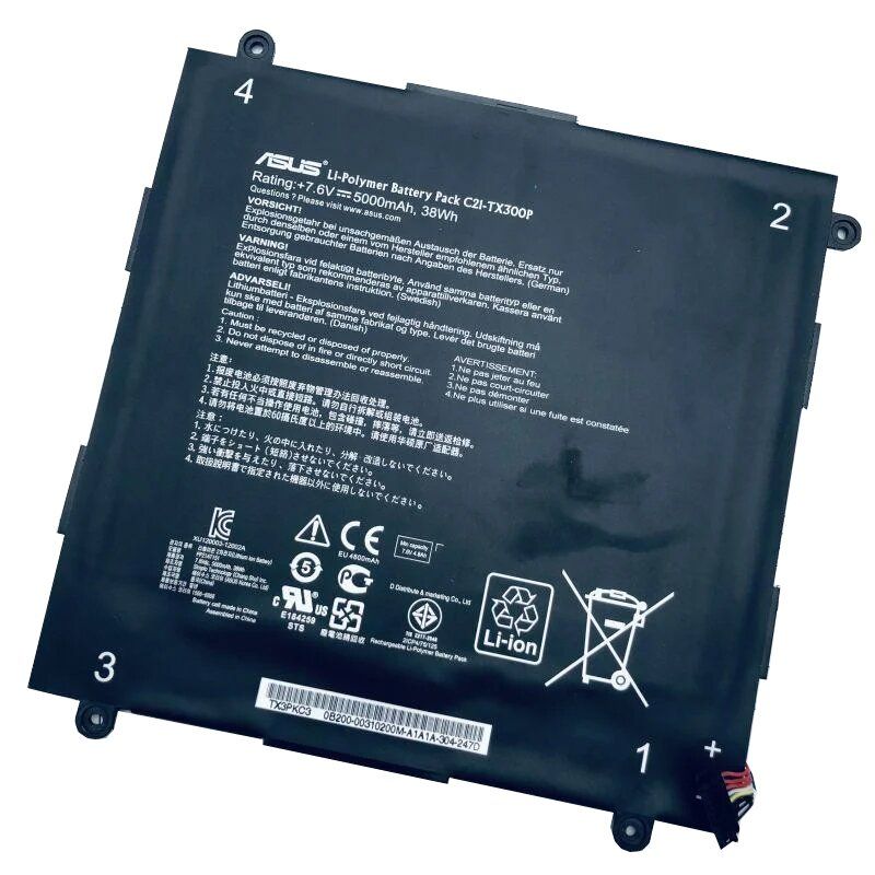 New Genuine Laptop Battery Pack for ASUS Transformer Book TX300CA 13.3" C21-TX300P 0B200-00310200 Original 38Wh 7.6V