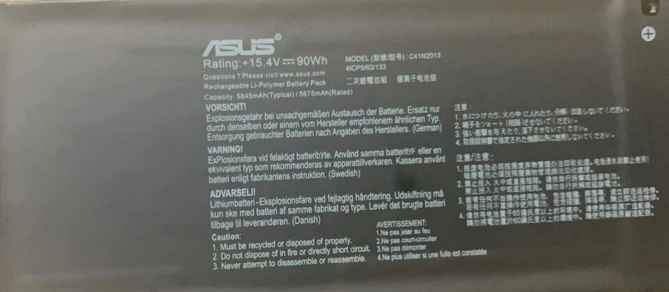 New Genuine Laptop Battery Pack for ASUS ROG G533 G733 G513 G513IM G513IR G513QM G513QR G513QY G513RM G513RW G713 G713IM G713IR G713QM G713QR G713QY G713RM G713RW GA503 GA503IE GA503Q GA503QC GA503QE GA503QM GA503QR GA503QS GA503RM GU603 GU603H GU603HE GU603HM GU603ZE GU603ZM GU603ZW GU603ZX GX703 GX703HM GX703HR GX703HS FA707 FX507 C41N2013 Original