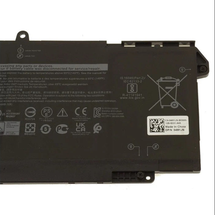 New Genuine Laptop Battery Pack for Dell Latitude 5320 7320 7420 7520 2-in-1 Battery Pack 0TN2GY 04M1JN 01PP63 TN2GY 4M1JN 1PP63 Original 63Wh (Not 42Wh) 7FMXV