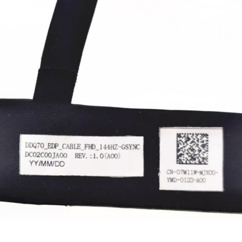Dell Laptop LCD Display Cable for Alienware Area-51m R1 ALWA51M DC02C00JA00 7M11W 07M11W New LCD LED EDP Video Screen Cable bDDQ70 FHD 40-Pin 144Hz With GSync