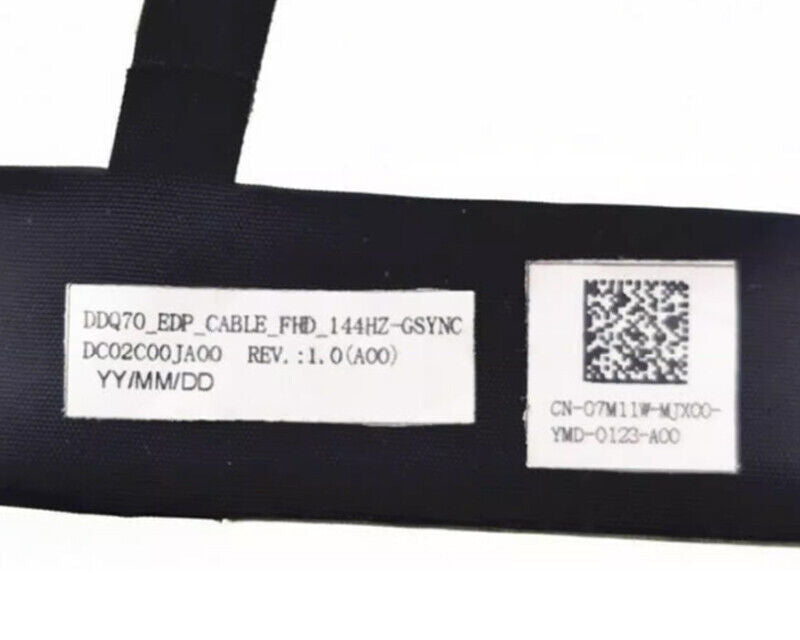 New Laptop LCD LED EDP Display Video Screen Cable for Dell Alienware Area-51m R1 ALWA51M DC02C00JA00 7M11W 07M11W DDQ70 FHD 40-Pin 144Hz With GSync