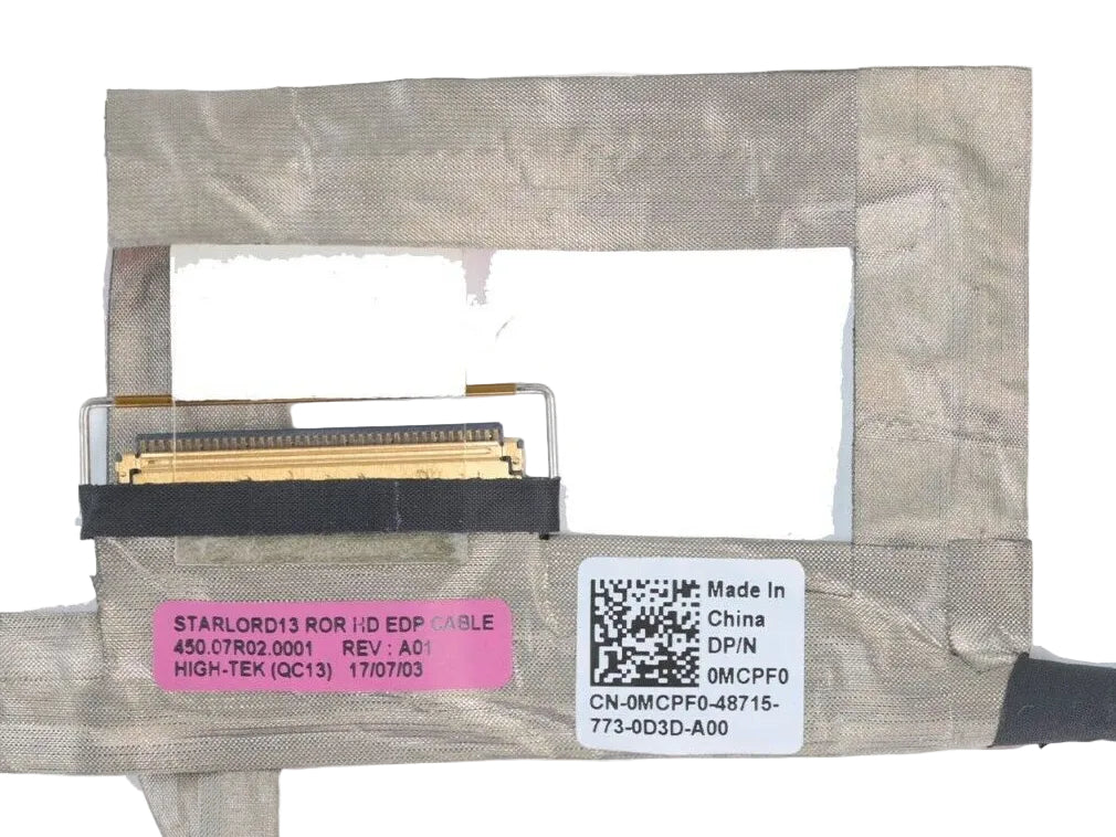 New Laptop LCD LED LVDS EDP Display Video Screen Cable for Dell Inspiron 13 5000 5368 5378 13-5368 13-5378 450.07R02.0001 0MCPF0 MCPF0 Starlord13 ROR HD Camera