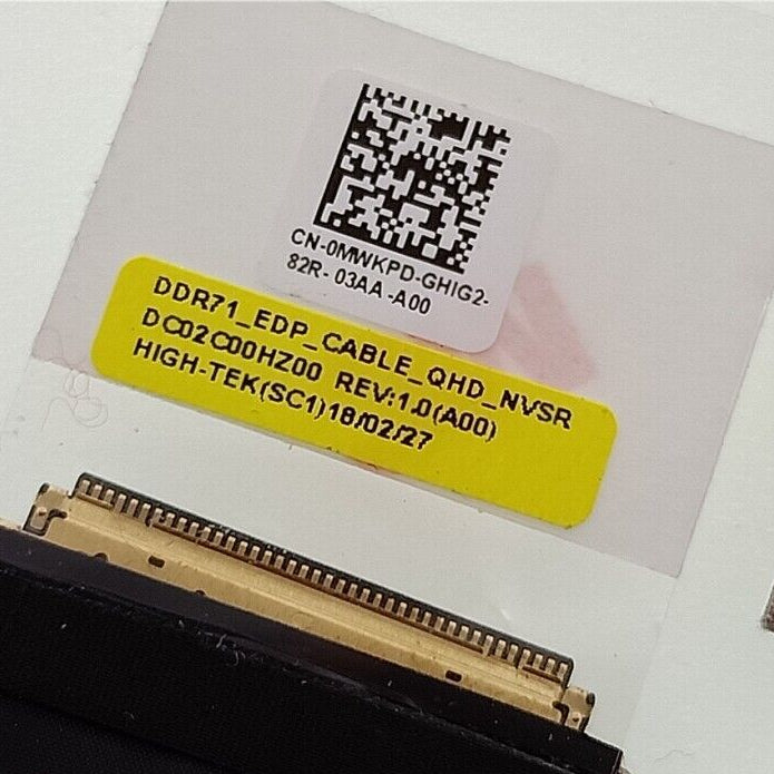 Dell Laptop LCD Display Cable for Alienware 17 R4 R5 MWKPD 0MWKPD DC02C00HZ00 New LCD LED LVDS EDP Video Screen Cable DDR71 4K QHD NVSR 144Hz 40-Pin