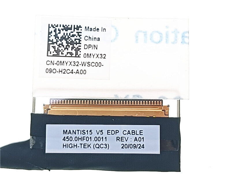 New Laptop LCD LED Display Video Screen Flex Cable for Dell Inspiron 15 5590 5598 Vostro 5590 5598 V5590 V5598 MYX32 0MYX32 450.0HF01.0011 Mantis15