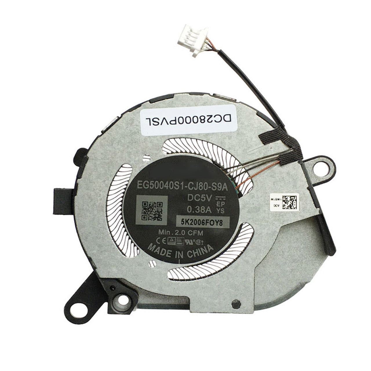 Dell Laptop CPU GPU Cooling Fan for Latitude 7310 2-in-1 DC28000PVDL DC28000PVSL DC28000PVS0 ND55C61-19H19 EG50040S1-CJ80-S9A YW81W 0YW81W New DC5V 0.38A