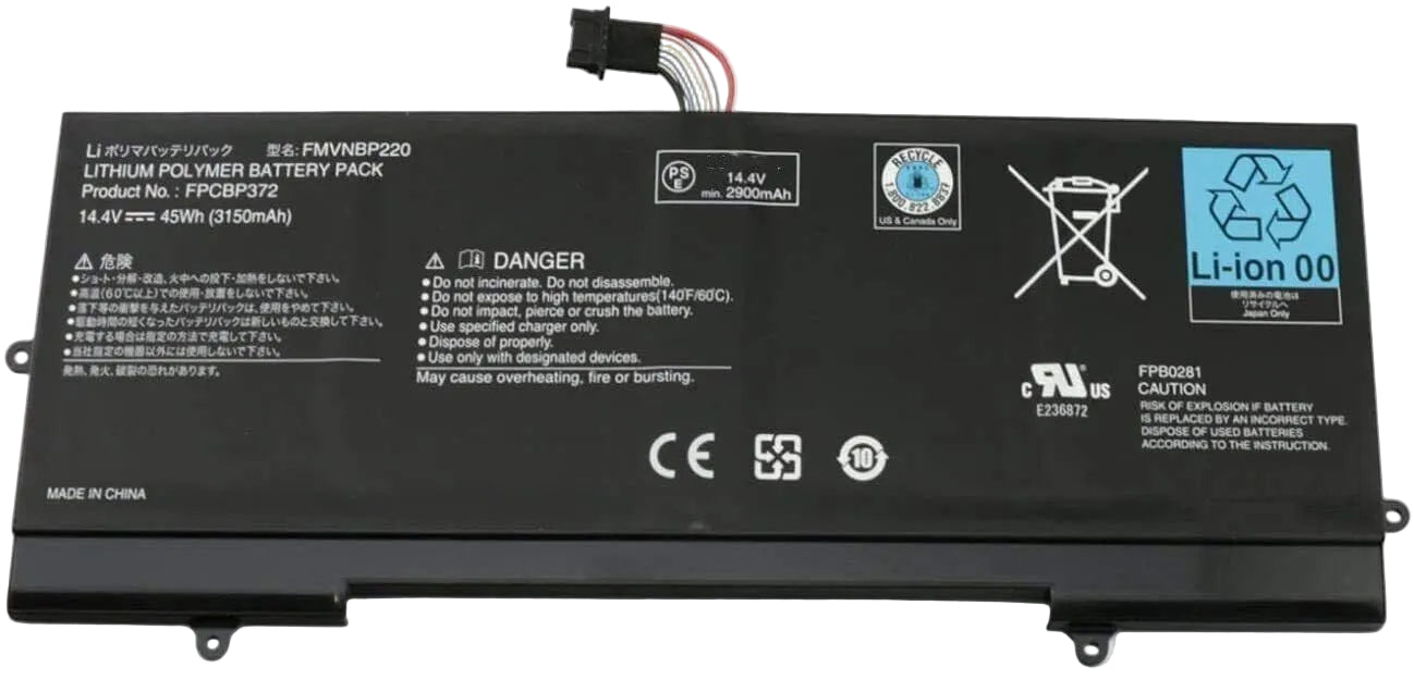 Fujitsu Laptop Battery Pack for LifeBook U772 FPB0281 FMVNBP220 FPCBP372 New Genuine Original 45Wh 14.4V