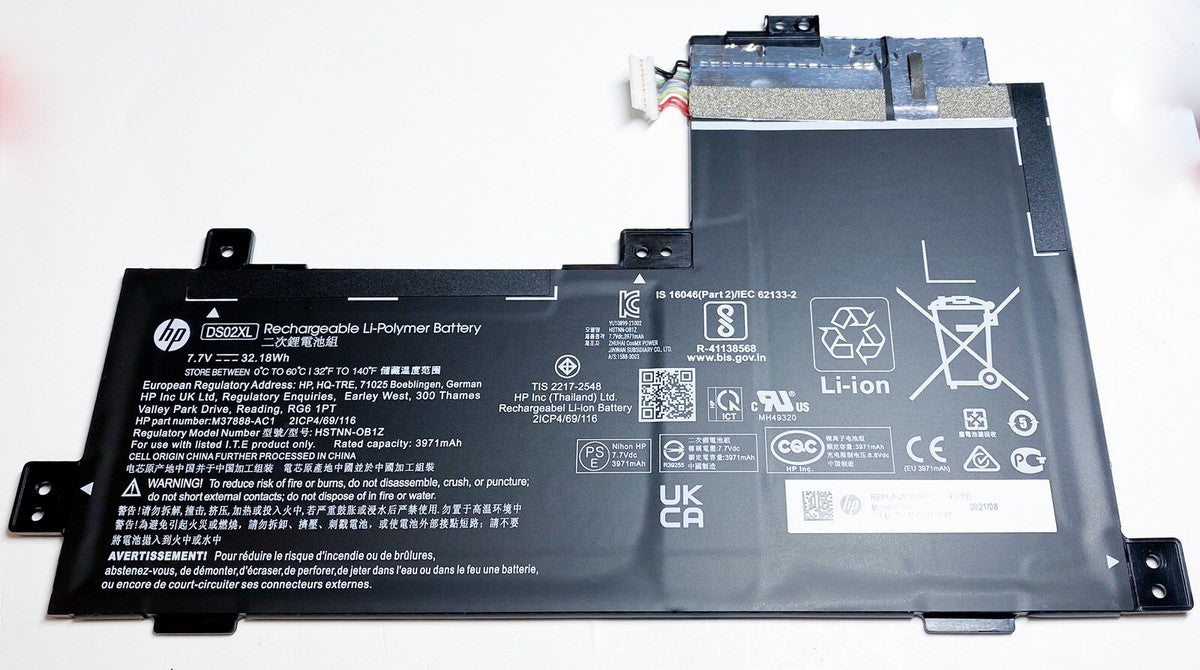 New Genuine Laptop Battery for HP 14-ED 14-ED0010NR Chromebook X2 11-DA 11-da0015QU 11-da0006QU 11-da0008QU 11-da0010QU 11-da0097NR 11-da0012QU 11-da0005QU 11-da0018QU 11-da0007QU 11-da0009QU 11-DA0013DX 11-da0011QU 11-da0004QU DS02XL DS02032XL M38086-005 HSTNN-IB9U HSTNN-OB1Z Original Battery Pack 7.7V 32/32.18Wh 3950/3971mAh