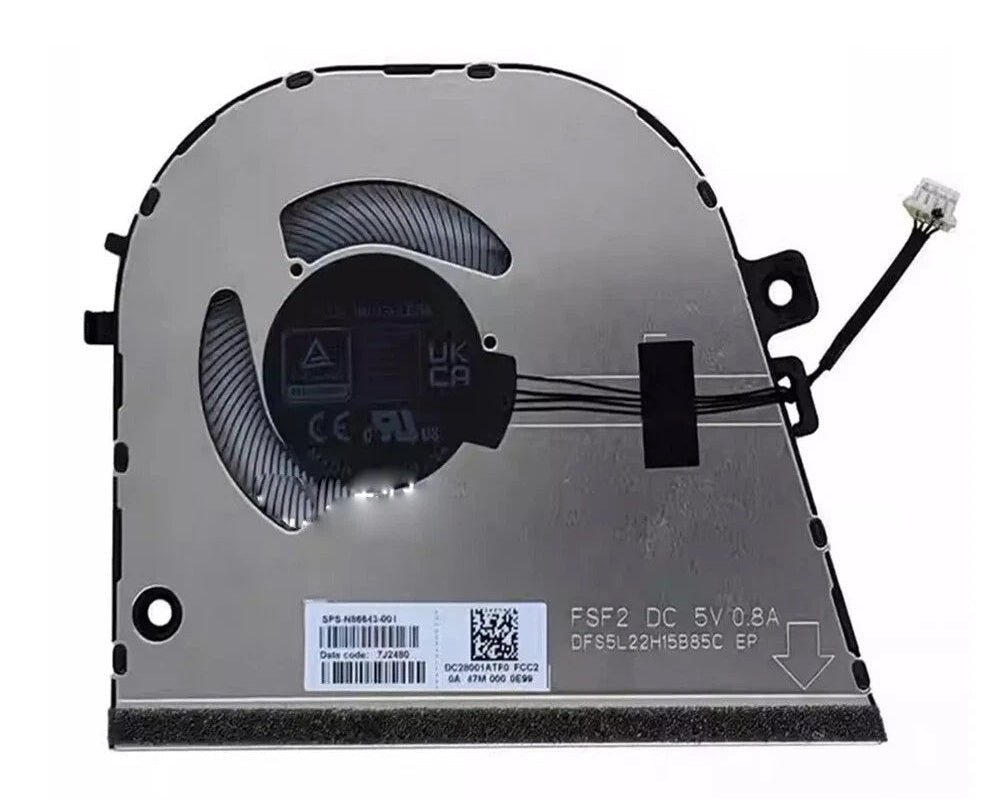 New Laptop CPU Cooling Fan for HP Envy x360 16-AC 16T-AC 16-AD 2-in-1 N86643-001 DC28001ATS0 EG50040S1-CX71-S9A DFS5L22H15B85C FSF2 DC5V