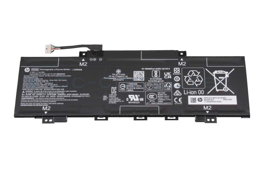 New Genuine Laptop Battery Pack for HP Pavilion x360 14-BA 14-CD 14-DW 15-ER Convertible 14-DY 14M-DY Aero 13-BE PC03XL PC03043XL HSTNN-OB1W M24421-271 M24421-AC1 M24648-005 M24648-007 Original 43.3Wh 11.55V