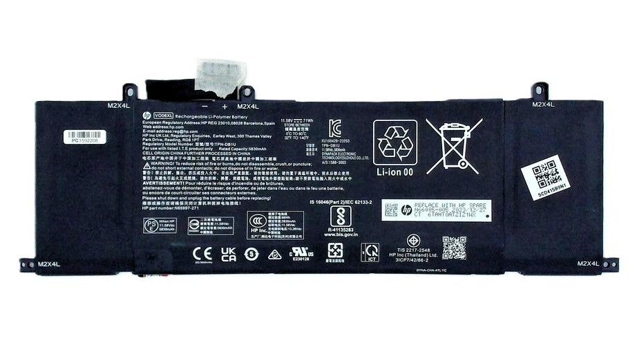 New Genuine Laptop Battery Pack for HP OMEN Transcend 14-FB 14T-FB 14-FB0000 14T-FB0000 14-fb0029nf 14-fb0031nf 14-fb0097nr 14-fb0100nf 14-fb0101nf 14-fb0124nf 14-fb0125nf VO06XL VO06071XL N65997-AC1 N66005-002 N66005-005 HSTNN-OB3J Original 11.58V 71Wh 5830mAh