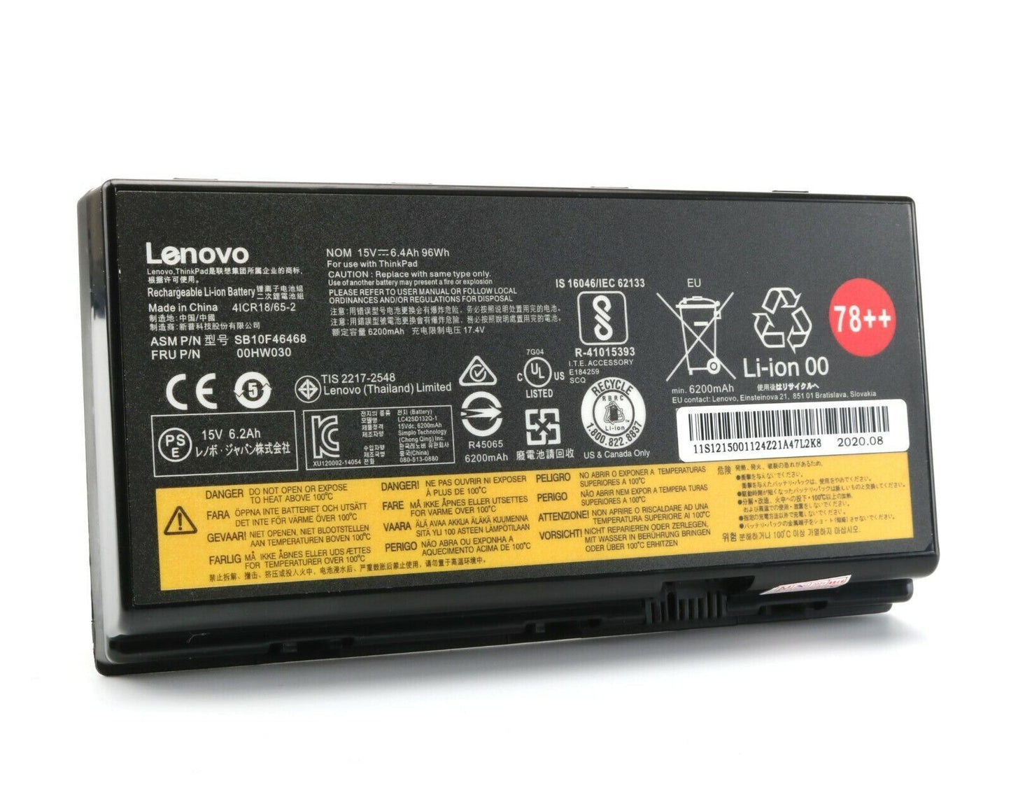 New Genuine Laptop Battery Pack for Lenovo ThinkPad P70 20ER 20ES P71 20HK SB10F46468 4X50K14092 4ICR18/65-2 00HW030 01AV451 Original 96Wh 15V 78++