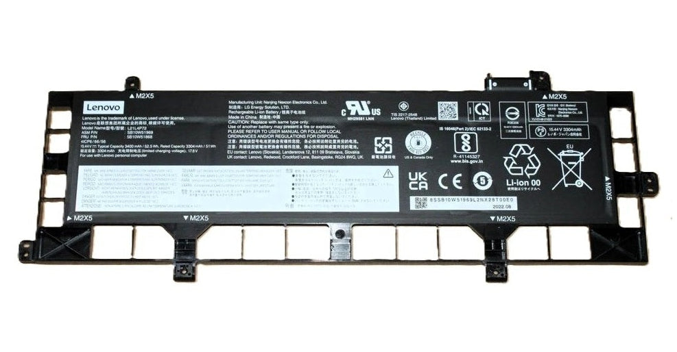 New Genuine Laptop Battery Pack for Lenovo ThinkPad P16s Gen 1 G1 21BT 21BU 21CK 21CL ThinkPad P16s Gen 2 G2 21HK 21HL 21K9 21KA ThinkPad T16 Gen 1 G1 21BV 21BW 21CH 21CJ ThinkPad T16 Gen 2 G2 21HH 21HJ 21K7 21K8 L21L4P72 L21D4P72 Original 15.44V 52.5Wh 3400mAh