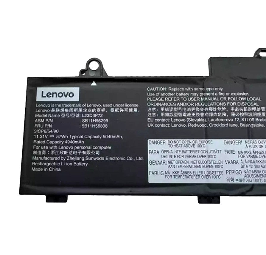 New Genuine Laptop Battery Pack for Lenovo ThinkPad L14 Gen 5 G5 21L1 21L2 21L5 21L6 ThinkPad L16 Gen 1 G1 21L3 21L4 21L7 21L8 L23D3P72 L23D3P71 L23M3P71 Original 11.31V 57Wh 5040mAh 3-Cell