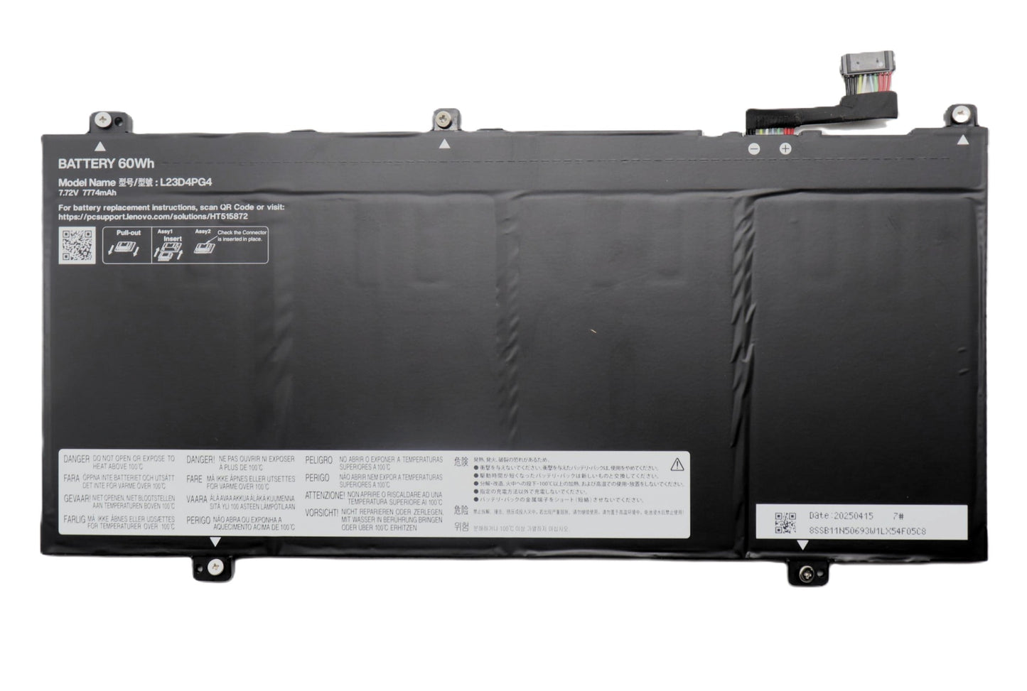 Lenovo Laptop Battery for Chrome 14M9610 83MW 83MX 83MY L23D4PG4 SB11N50693 5B11N50694 5B11N50696 New Genuine Original Battery Pack 7.72V 60Wh 7774mAh 4-Cell