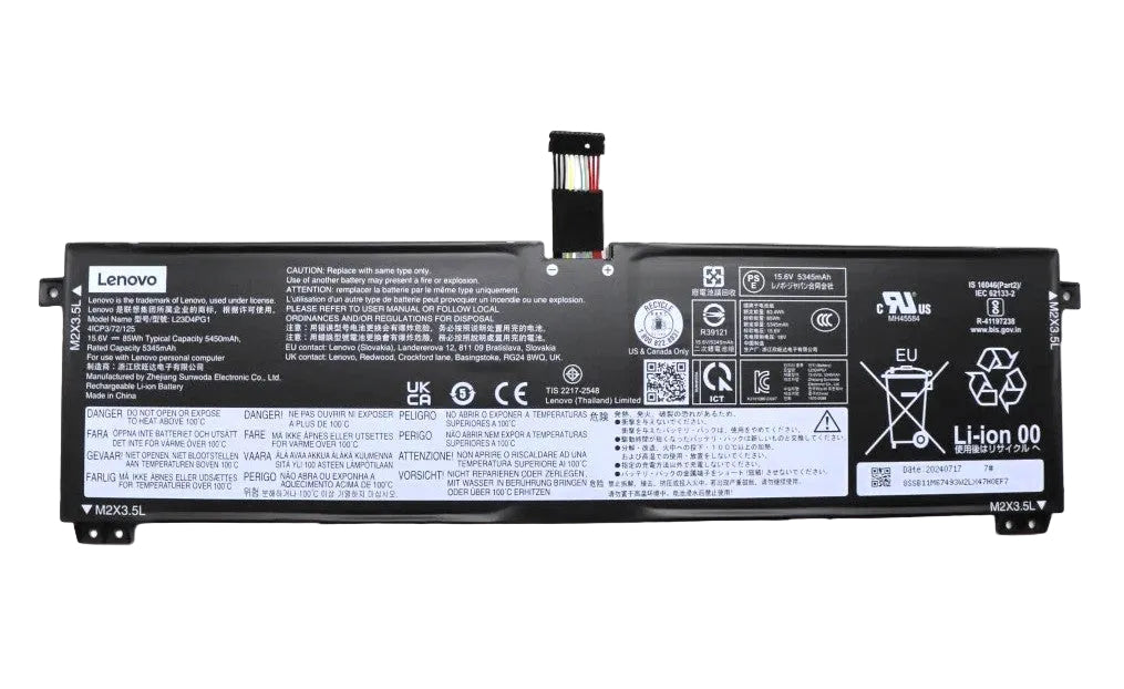New Genuine Laptop Battery Pack for Lenovo ThinkBook 14 G6+ AHP IMH 16 G6 G6+ 2024 L23M4PG1 L23D4PG1 L23X4PG1 L24D4PG7 L24M4PG7 L24N4PG7 L24X4PG7 SB11M67494 5B11M67491 SB11M67493 5B11M67497 SB11M67490 5B11M67496 SB11M67495 5B11M67492 SB11R33850 5B11R33845 SB11R33849 5B11R33852 SB11R33848 5B11R33846 SB11R33851 5B11R33847 Original Battery Pack 15.6V 85Wh 5450mAh 4-Cell