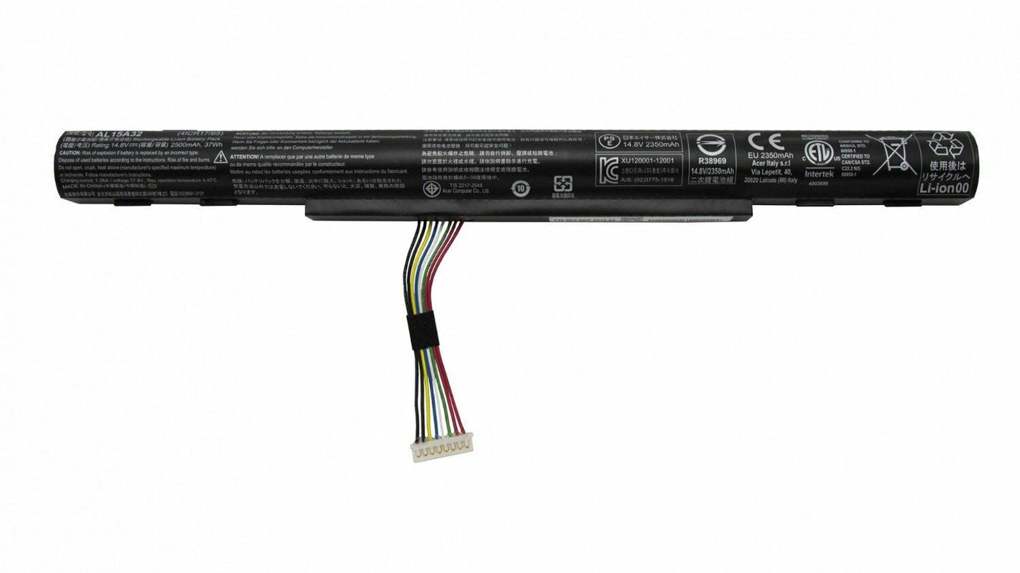 New Genuine Laptop Battery Pack for Acer Aspire E5-422 E5-422G E5-472 E5-472G E5-473 E5-473G E5-522 E5-522G E5-532 E5-532G E5-532T E5-573 E5-573G E5-573T E5-573TG E5-722 E5-722G E5-772 E5-772G ES1-420 ES1-421 V3-574 V3-574G V3-574T V3-574TG KT.00403.025 KT.00403.034 4ICR17/65 AL15A32 Original 4-Cell 37Wh 14.8V