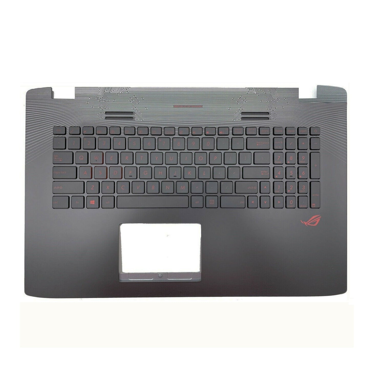 ASUS Laptop Palmrest Upper Case Cover Keyboard US English Backlit No Touchpad for ROG GL752 GL752V GL752VL GL752VM GL752VW ZX70 VW 13N0-S6A0901 90NB0A41-R31US1 0KNB0-662GUS00 13NB0941AP0301 New