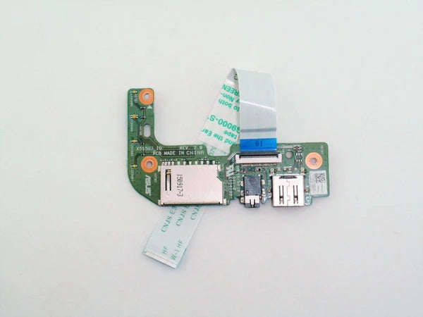 ASUS Audio Jack USB Port Socket Card Reader LED Board for A555U A555UA A555UJ F555U F555UA F555UJ F555UL K555U X555U X555UA X555UB X555UJ 69N0SQE11B00-01 60NB0AG0-IO1110 Used