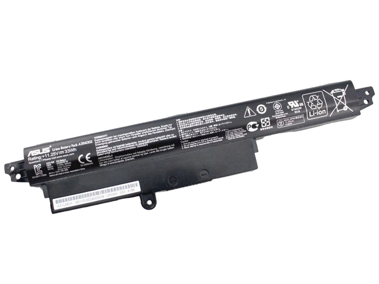 New Genuine Laptop Battery Pack for ASUS VivoBook F200CA F200MA FX200CA K200MA X200CA X200LA X200M X200MA R202CA A31N1302 A31LM9H A31LMH2 1566-6868 0B110-0240000M 0B110-00240100E Original 3-Cell 33Wh 11.25V