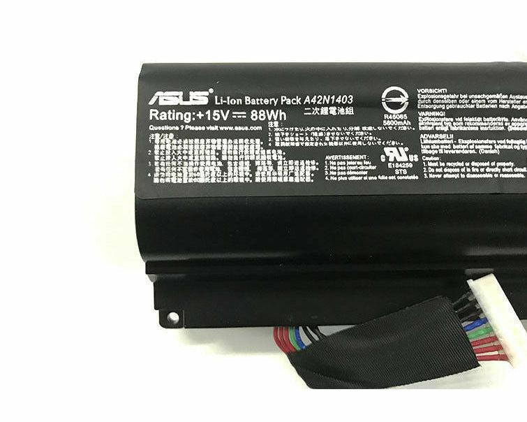 New Genuine Laptop Battery Pack for ASUS G53 G53J G53JQ G53JW G53S G53SW G53SX G73 G73G G73GW G73J G73JH G73JW G73S G73SW A42-G53 A43-G73 70-NY81B1000Z 90-NY81B1000Y 07G016DH1875 07G016HH1875 A42-G73 Original 8-Cell 88Wh 14.8V