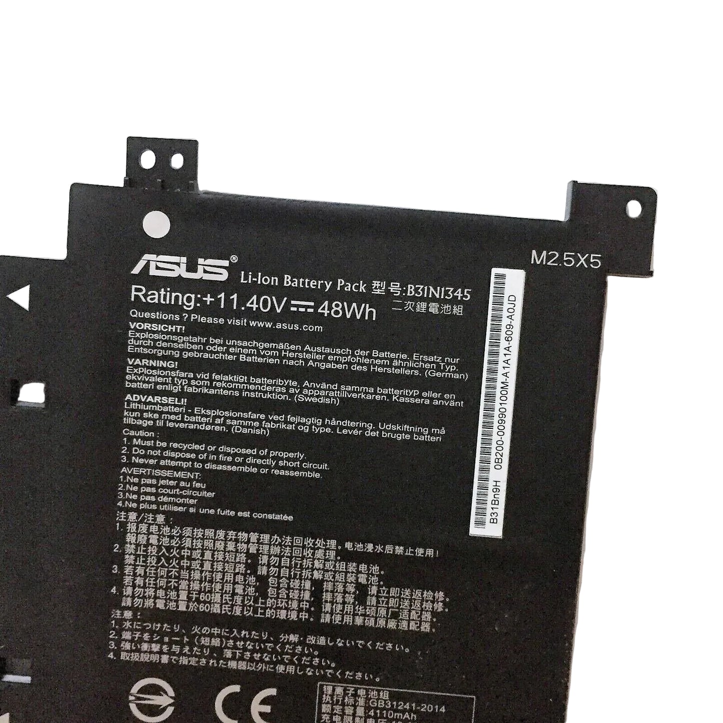 New Genuine Laptop Battery Pack for ASUS Transformer Book Flip TP500L TP500LA TP500LB TP500LN B31N1345 0B200-00990100 0B200-00990100M Original 3-Cell 48Wh 11.4V