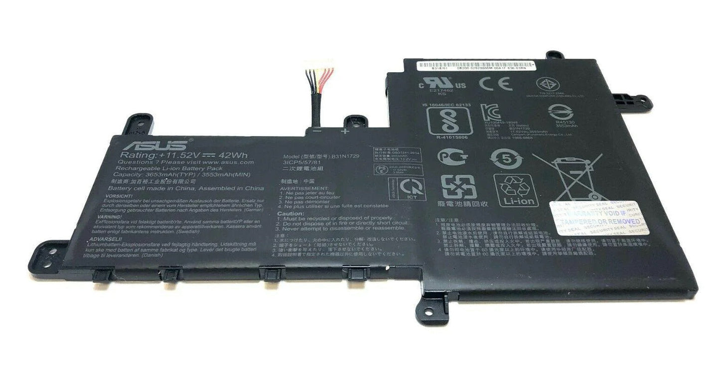 ANew Genuine Laptop Battery Pack for ASUS VivoBook S15 S530 S530F S530FA S530U S530UA S530UF S530UN S5300FF S5300UN X530FA X530FN X530FN-1A B31N1729 0B200-02920000 Original 3-Cell 42Wh 11.52V