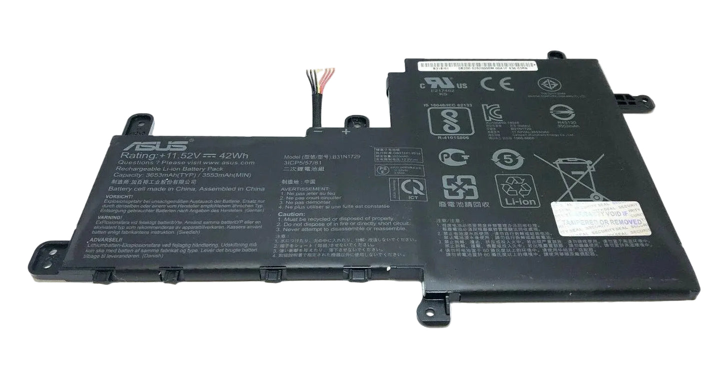 ANew Genuine Laptop Battery Pack for ASUS VivoBook S15 S530 S530F S530FA S530U S530UA S530UF S530UN S5300FF S5300UN X530FA X530FN X530FN-1A B31N1729 0B200-02920000 Original 3-Cell 42Wh 11.52V