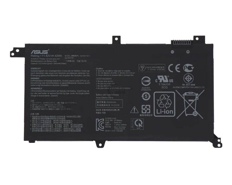 New Genuine Laptop Battery Pack for ASUS A571GD A571GT F571GD F571GT F571LH F571LI FX571GD FX571GT FX571LH FX571LI FXF571GT K430FA K430FN K430UF K571GT K571LH K571LI N571GD NX571GT NX571LH R430FA R430FN S4300F S4300FN S4300UF R571GD RX571GT RX571LH V330UF V430FA V430UF VivoBook S14 S430FA S430FN S430UA S430UAN S430UF S430UFN S430UN S571GT VX60G X430FA X430FN X430UA X430UF X430UN X571GD X571GT X571LH X571LI B31N1732 0B200-02960000 0B200-02960400 Original 3-Cell 42Wh 11.52V