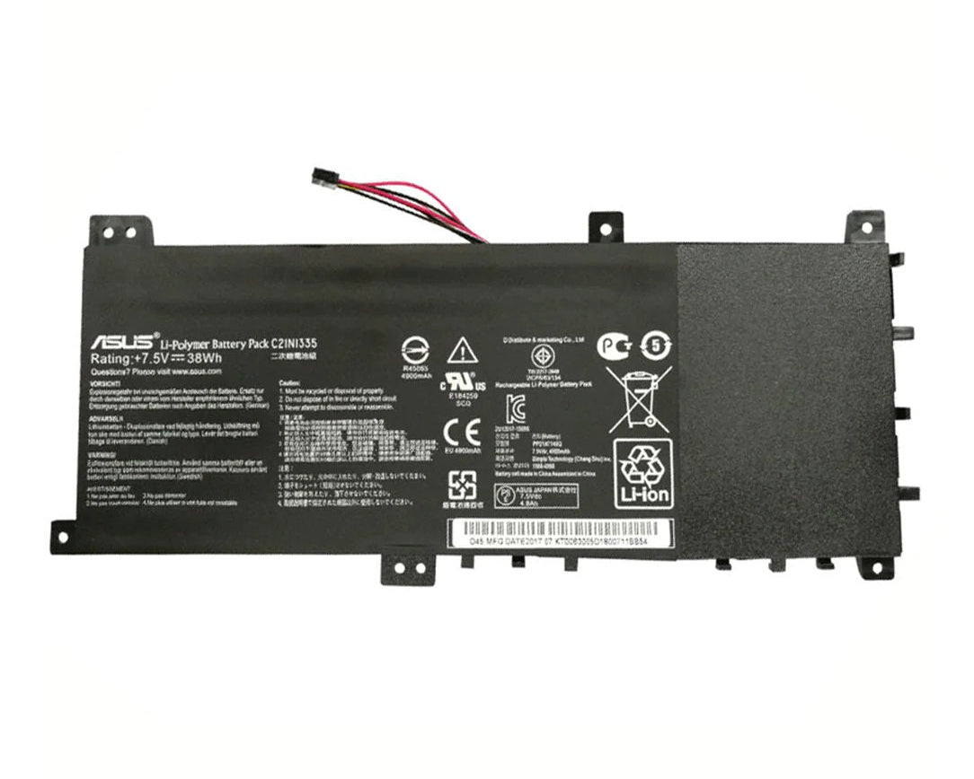 New Genuine Laptop Battery Pack for ASUS VivoBook S541 S451L S451LA S451LB S451LN V451 V451L 0B200-00530100 C21N1335 Original 4-Cell 38Wh 7.5V