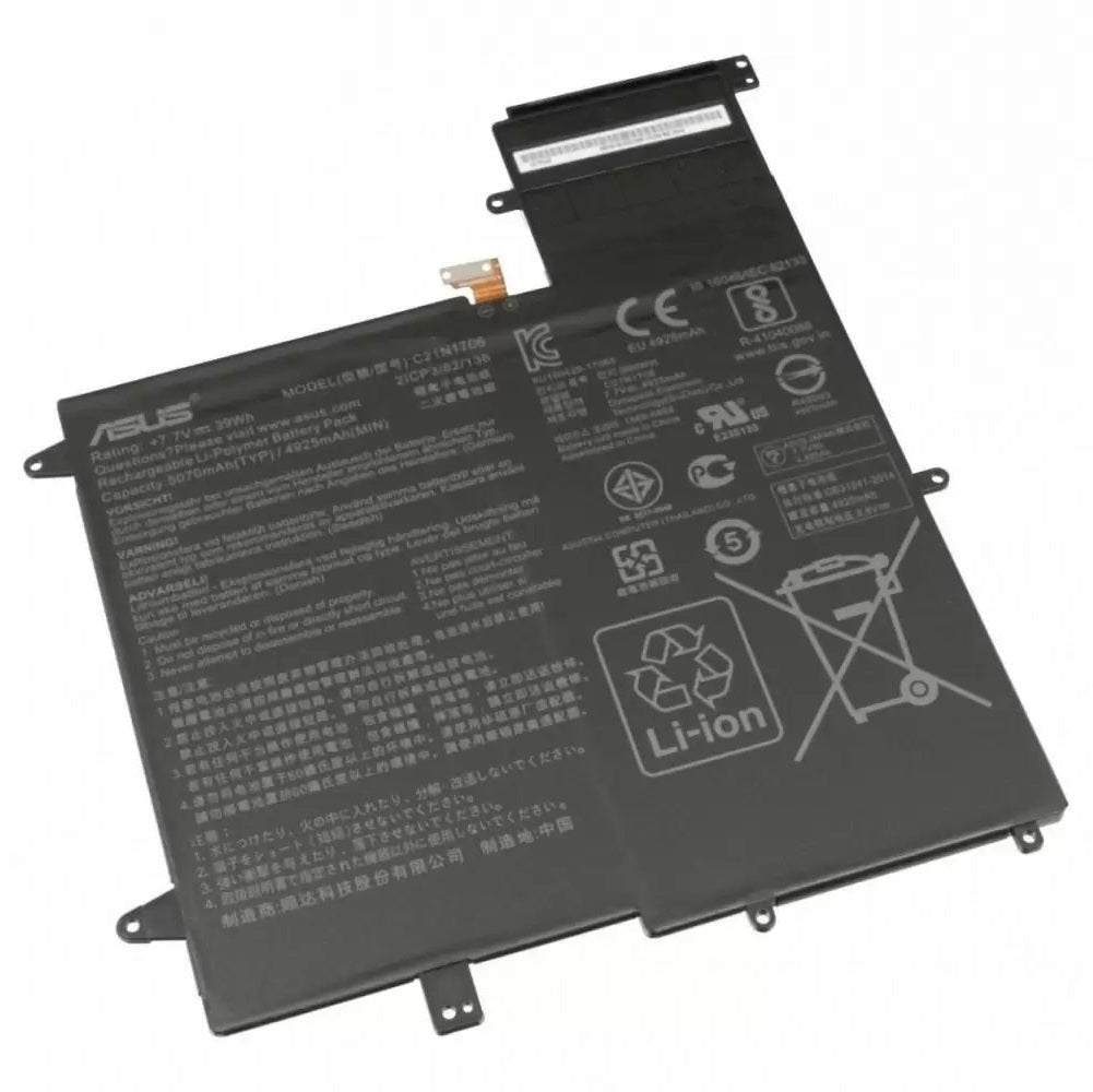 New Genuine Laptop Battery Pack for ASUS ZenBook Flip S Q325U Q325UA Q325UAR UX370U UX370UA UX370UAR C21N1706 0B200-02420200 Original 2-Cell 39Wh 7.7V