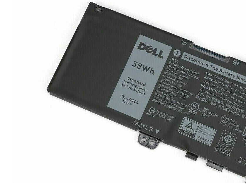 New Genuine Laptop Battery Pack for Dell Inspiron 13 5370 7000 7370 7373 7380 7386 2-in-1 Vostro 13 5370 F62G0 039DY5 0RPJC3 39DY5 RPJC3 Original 38Wh 11.4V