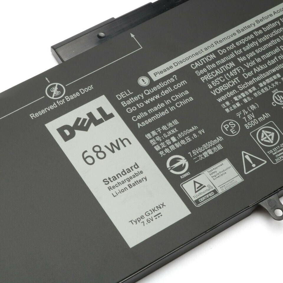New Genuine Laptop Battery Pack for Dell Latitude 5280 5288 5480 5488 5490 5491 5495 5590 5591 E5280 E5288 E5480 E5490 E5491 E5580 E5590 E5591 Precision 15 3520 3530 GJKNX 05YHR4 0DY9NT 0GD1JP Original 4-Cell 68Wh (Not 51Wh) 7.6V 5YHR4 DY9NT GD1JP