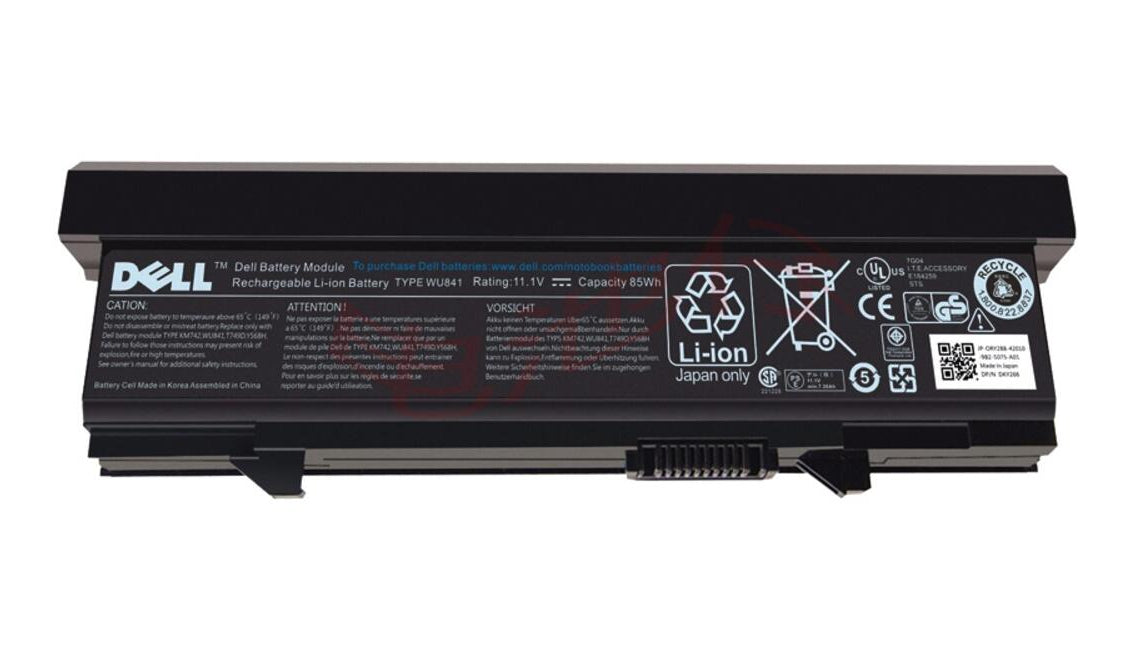 New Genuine Laptop Battery Pack for Dell Latitude E5400 E5410 E5500 E5510 E5550 WU841 0KM668 0KM760 0KM970 0MT322 0RM649 Original 9-Cell 85Wh 11.1V 0WU841 KM668 KM760 KM970 MT322 RM649