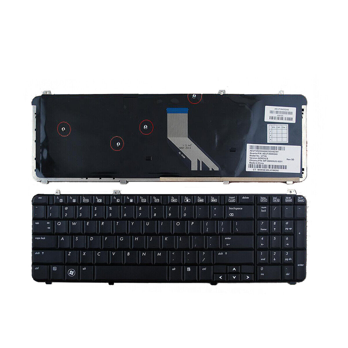 HP Laptop Keyboard US English for Pavilion DV6-1000 DV6-2000 DV6T-1000 DV6T-2000 DV6Z-2000 518695-001 530580-001 534606-001 570228-001 574263-001 New