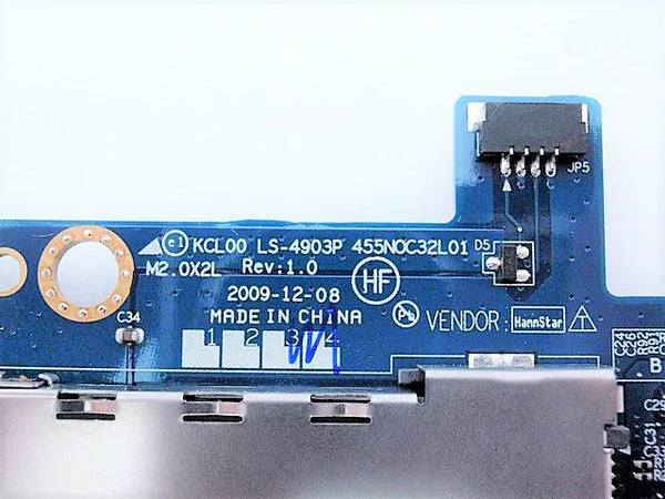 HP Card Reader Audio Jack Board for EliteBook 8440p 8440w - 594024-001