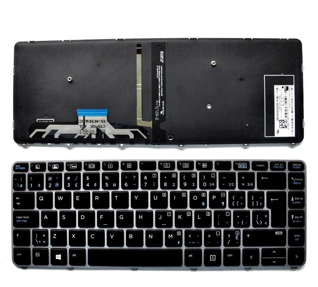 HP Laptop Keyboard English/French Canadian Bilingual Backlit for EliteBook Folio 1040 G3 903667-DB1 New