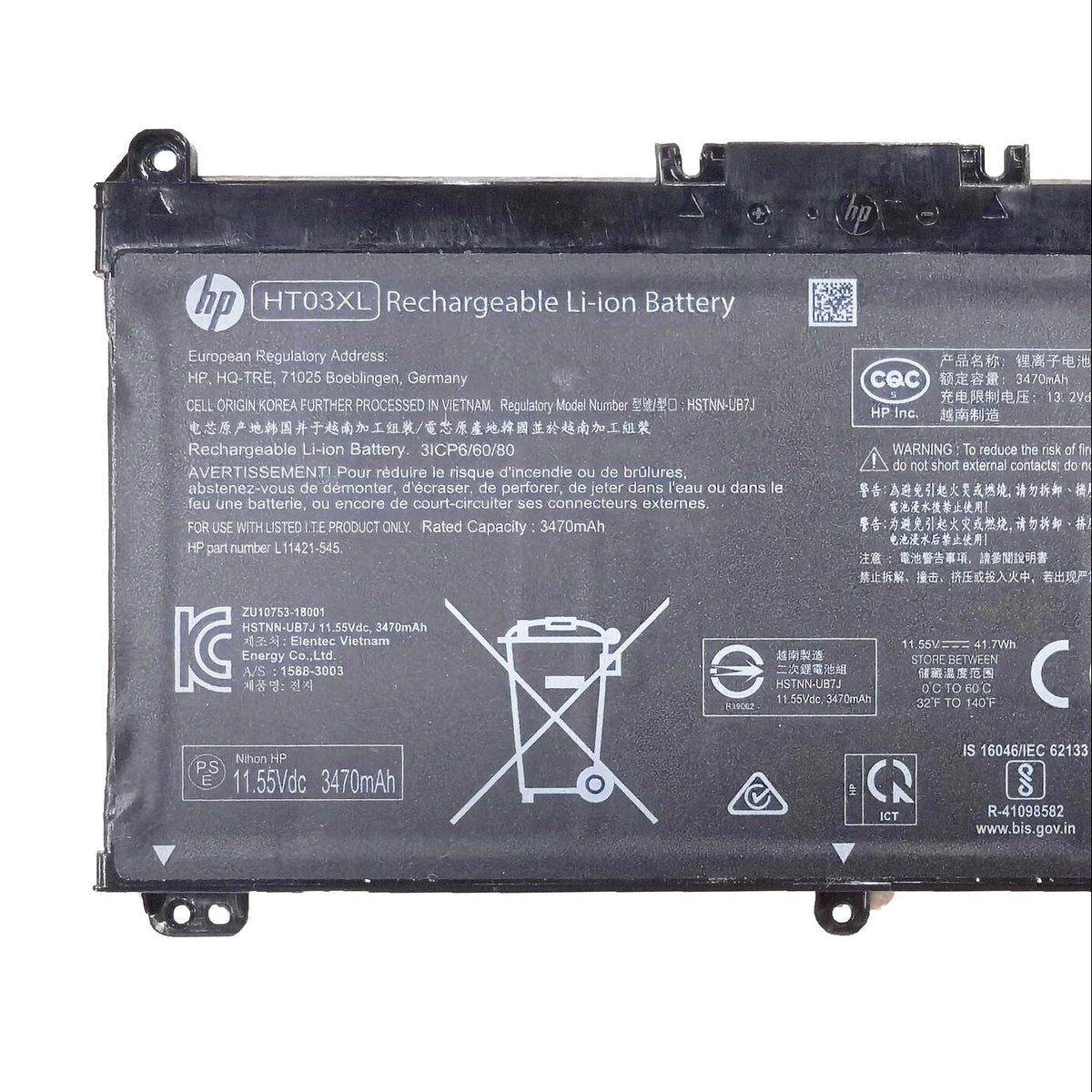 New Genuine Laptop Battery Pack for HP Pavilion 14-BF 14-BK 14-CE 14-CF 14-DK 15-CC 15-CD 15-DS 15-DA 15-DB 15-DW 17-CA HT03XL TF03XL L11119-855 L11421-1C1 L11421-1C2 L11421-2C2 L11421-2C3 L11421-2D2 L11421-421 L11421-422 L11421-423 L11421-542 L11421-544 L11421-545 Original 4-Cell 41.9Wh 11.55V
