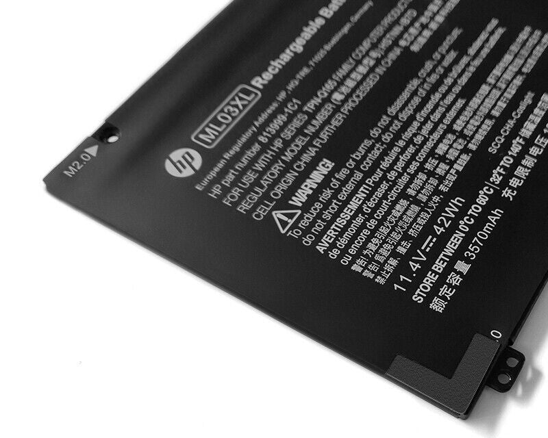 New Genuine Laptop Battery Pack for HP Spectre X2 Detachable 12-A 12-A000 ML03XL ML03042XL 813999-1C1 814060-850 814277-005 HSTNN-IB7D Original 3Cell 42Wh 11.4V