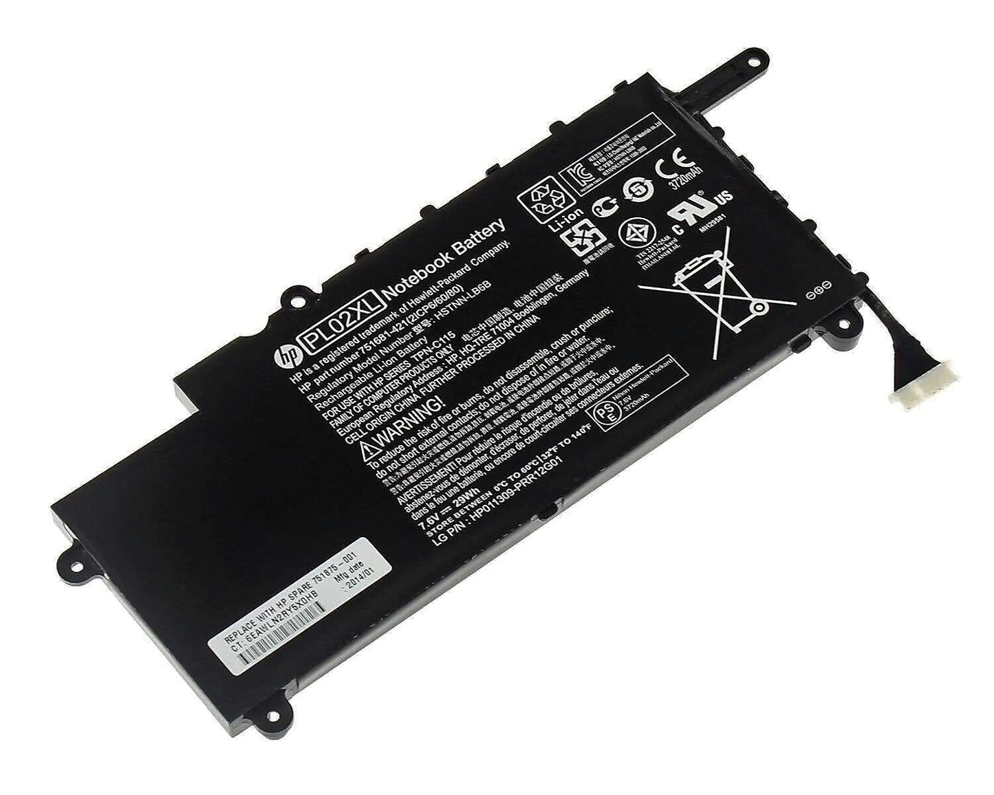 New Genuine Laptop Battery Pack for HP Pavilion x360 11-N PL02 PL02XL 751875-001 751681-421 HSTNN-DB6B HSTNN-LB6B TPN-C115 Original 2-Cell 29Wh 7.6V