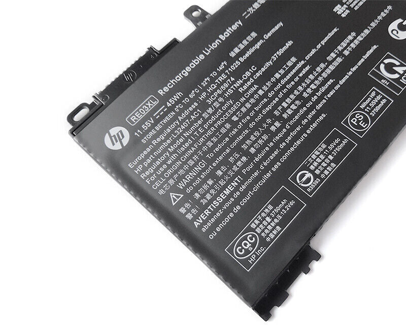 New Genuine Laptop Battery Pack for HP ProBook 430 445 450 455 G6 440 450 G7 RE03XL RE03045XL RF03XL L32407-2B1 L32407-2B2 L32407-2C1 L32407-2C2 L32407-541 L32407-AC1 L32407-AC2 L32656-002 L32656-005 Original 3-Cell 45Wh 11.55V ProBook 430G6 445G6 450G6 455G6 440G7 450G7