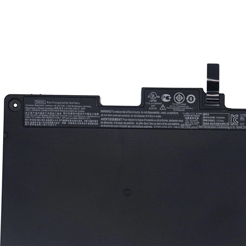 HP Laptop Battery Pack for EliteBook 745 755 840 848 850 G4 ZBook 14u G4 15u G4 TA03051XL HSTNN-IB7L HSTNN-172C-4 HSTNN-175C-5 996QA101H 854047-1C1 854047-421 854108-850 TA03 TA03XL New Genuine Original 3-Cell 51Wh 11.55V EliteBook 745G4 755G4 840G4 848G4 850G4 ZBook 14UG4 15UG4