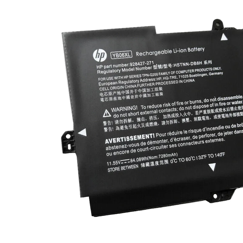 New Genuine Laptop Battery Pack for HP Spectre x360 15-CH 2018 YB06084XL 926372-855 926427-271 926427-272 928372-855 928372-856 928427-271 928427-272 YB06XL Original 6-Cell 84.08Wh 11.55V