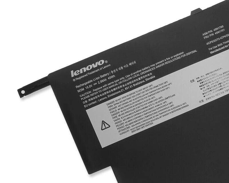 New Genuine Laptop Battery Pack for Lenovo ThinkPad X1 Carbon 20A7 20A8 2nd Gen 2 G2 20BS 20BT 3rd Gen 3 G3 2015 Only 00HW003 00HW002 SB10F46440 SB10F46441 45N1700 45N1701 45N1702 45N1703 Original 6-Cell 50Wh 15.2V