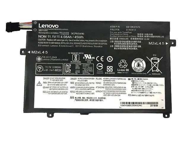 New Genuine Laptop Battery Pack for Lenovo ThinkPad E470 20H1 20H2 E470C E475 20H4 01AV411 01AV412 01AV413 SB10K97568 SB10K97569 SB10K97570 Original 45Wh 11.1V
