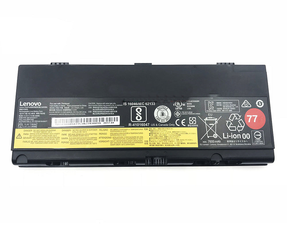 New Genuine Laptop Battery Pack for Lenovo ThinkPad P50 20EN 20EQ P51 20HH 20HJ P52 20M9 20MA 4X50K14090 01AV476 Original 4-Cell 66Wh 15V