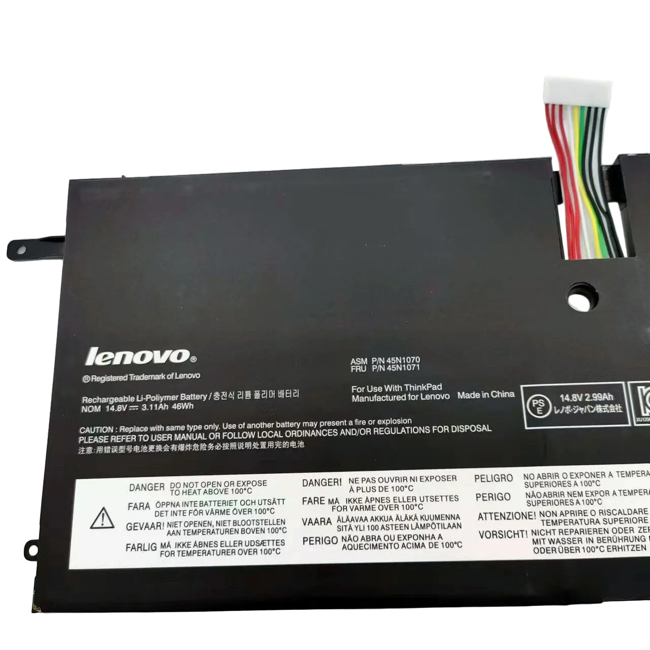 New Genuine Battery Pack for Lenovo ThinkPad X1 Carbon X1C 3443 3444 3448 3460 1st Gen 1 G1 2013 45N1071 4ICP4/56/128 45N1070 Original 4-Cell 46Wh 14.8V