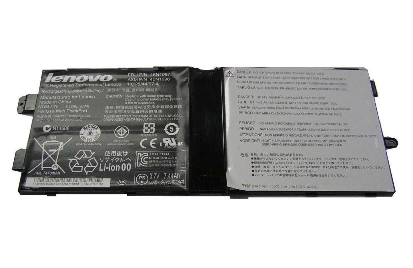 New Genuine Laptop Battery Pack for Lenovo ThinkPad Tablet 2 10.1" 45N1097 45N1096 45N1098 45N1099 11CP5/44/97-4 Original 4-Cell 30Wh 3.7V