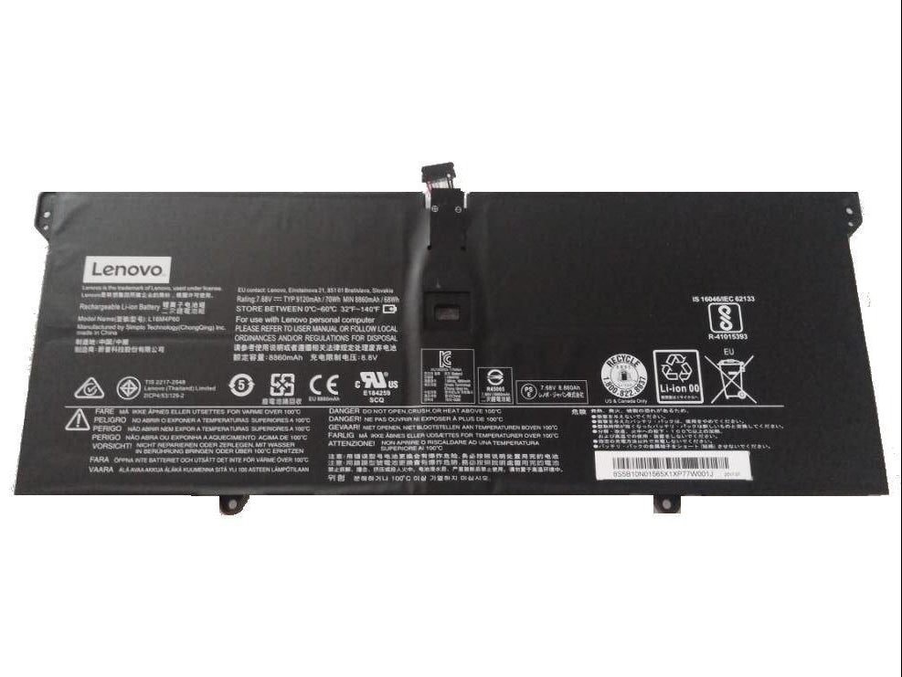 New Genuine Laptop Battery Pack for Lenovo IdeaPad Flex Pro-13IKB 80Y8 Yoga 6 Pro 920-13IKB Pro-13IKB L16M4P60 L16C4P61 5B10N01565 5B10N17665 Original 4-Cell 70Wh 7.68V