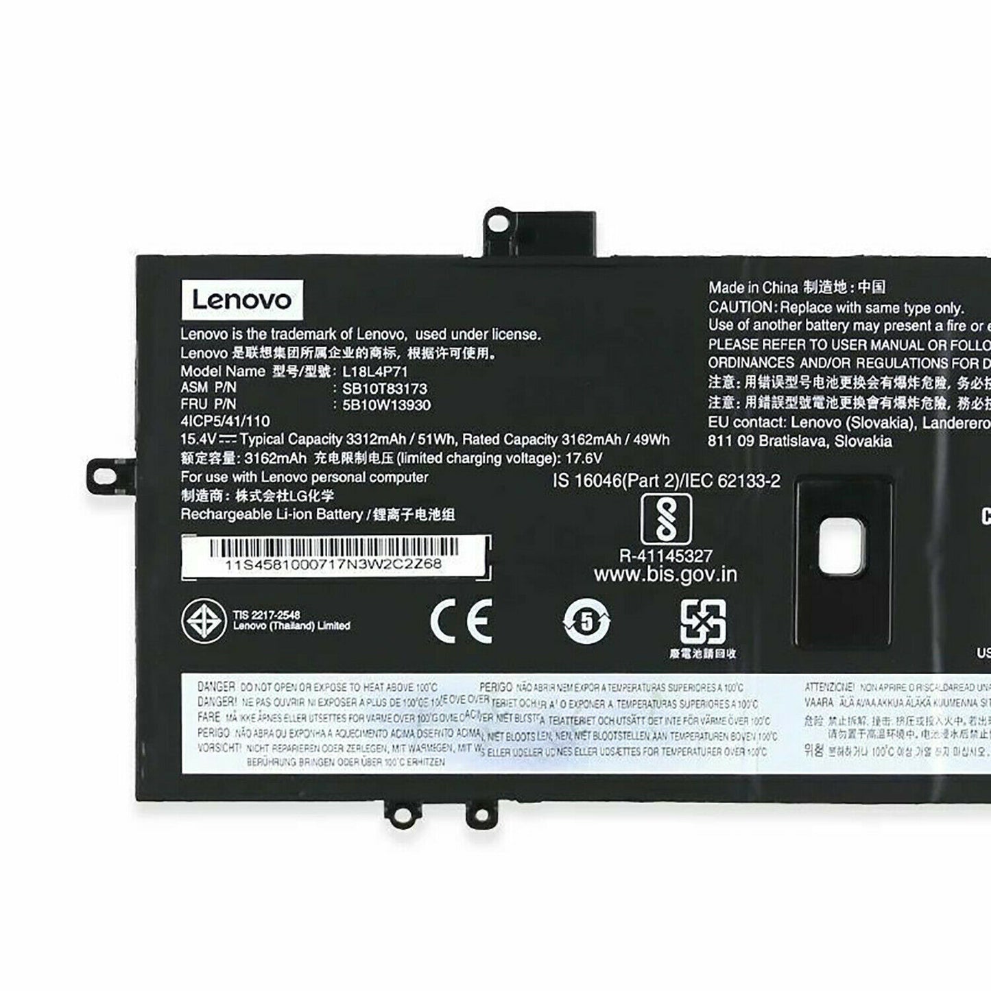 Lenovo L18C4P71 Battery ThinkPad X1 Carbon 7-8th Gen X1 Yoga 4-5th Gen L18L4P71 L18M4P72 02DL004 02DL005